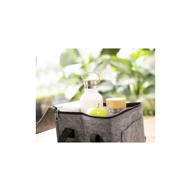 Sac isotherme écologique en feutre rPET Mason Matières : microfibre Couleurs : noir marquage laser ultra précis