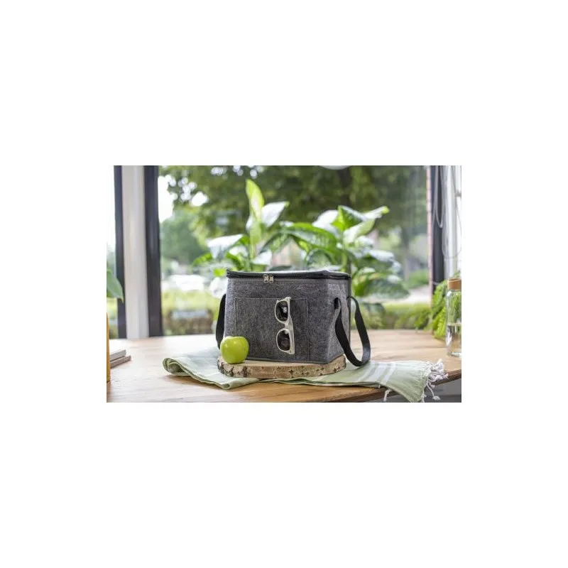 Sac isotherme écologique en feutre rPET Mason Matières : microfibre Couleurs : noir objet promotionnel éco-responsable