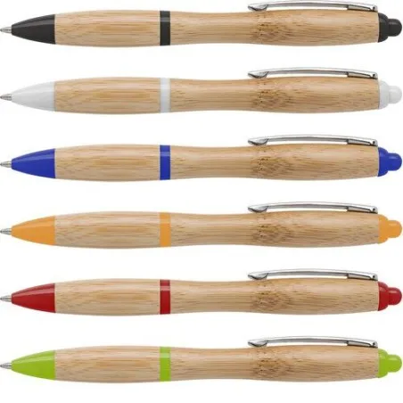 Stylo à bille personnalisé en bambou Hetty - Cadeau d'entreprise Matières : bois Couleurs : brun marquage laser ultra précis
