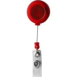 Porte-badge personnalisé en plastique - Eric Matières : bois Couleurs : rouge 2