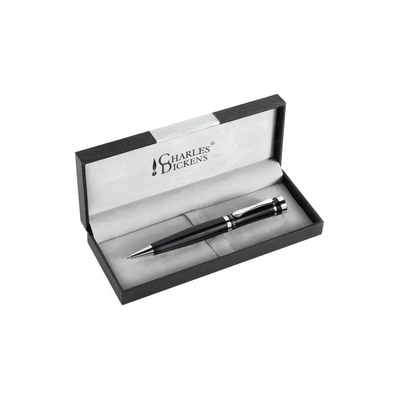 Stylo à bille personnalisé twist écologique - Charles Dickens® Bibi Matières : ABS Couleurs : bleu royal impression haute défini