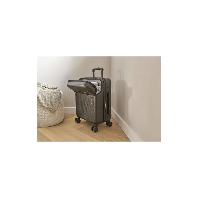 Trolley personnalisé rigide en ABS pas cher Ulf Matières : acier inoxydable Couleurs : noir cadeau entreprise pas cher