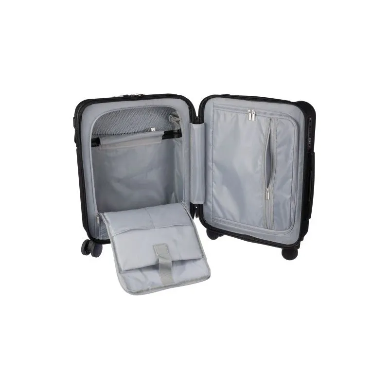 Trolley personnalisé rigide en ABS pas cher Ulf Matières : acier inoxydable Couleurs : noir cadeau collaborateur premium