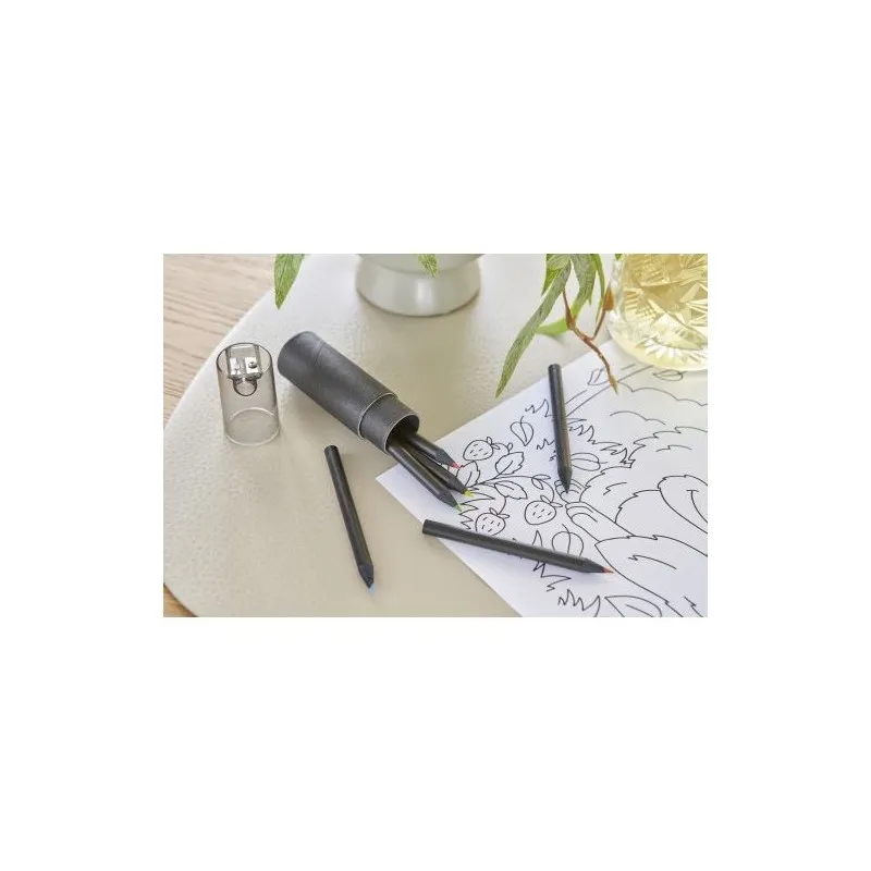 Set de 6 crayons personnalisés Holger pas cher Couleurs : rouge personnalisable avec votre logo