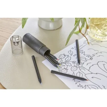 Set de 6 crayons personnalisés Holger pas cher Couleurs : rouge personnalisable avec votre logo