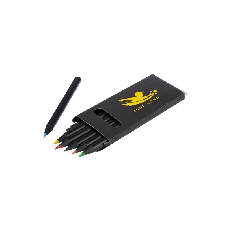 Set de 6 crayons personnalisés Holger pas cher Couleurs : rouge marquage laser ultra précis