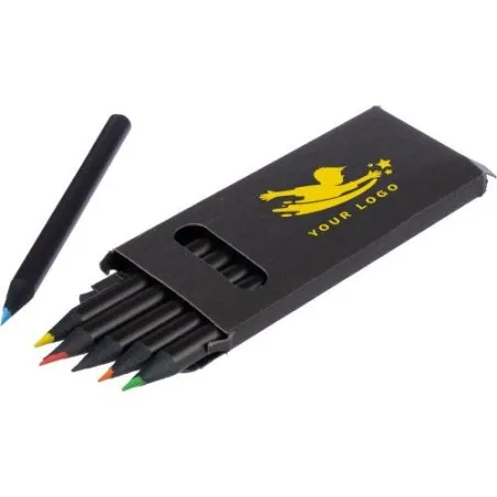 Set de 6 crayons personnalisés Holger pas cher Couleurs : rouge marquage laser ultra précis