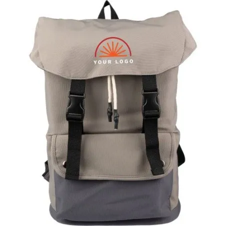 Sac à dos personnalisé en polyester pour ordinateur - Jürgen Matières : bambou Couleurs : beige impression haute définition