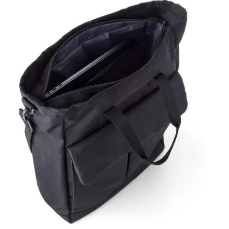 Sacoche personnalisée porte-ordinateur en polyester 900D Dean Matières : bambou Couleurs : orange impression haute définition