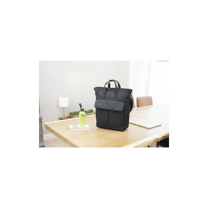 Sacoche personnalisée porte-ordinateur en polyester 900D Dean Matières : bambou Couleurs : orange accessoire événementiel unique