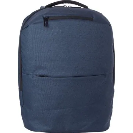 Sac à dos porte-ordinateur en polyester 600D personnalisé Nicolas Matières : bambou Couleurs : bleu