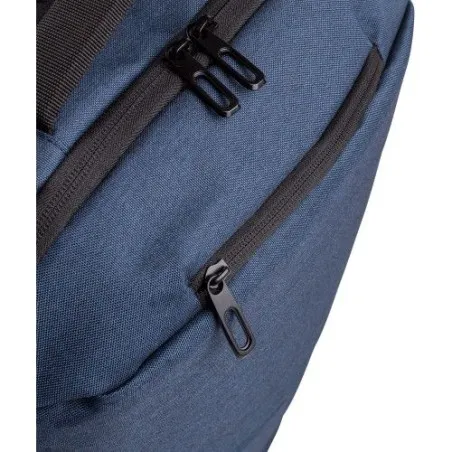 Sac à dos porte-ordinateur en polyester 600D personnalisé Nicolas Matières : bambou Couleurs : noir goodies entreprise design