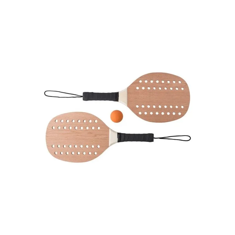 Raquettes de tennis personnalisées en bois de rose - Sergio Matières : ABS Couleurs : beige personnalisable avec votre logo
