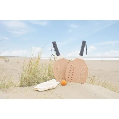 Raquettes de tennis personnalisées en bois de rose - Sergio Matières : ABS Couleurs : beige marquage laser ultra précis