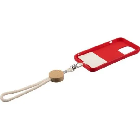 Porte-téléphone personnalisable en coton - Maxim Matières : ABS Couleurs : noir cadeau entreprise pas cher