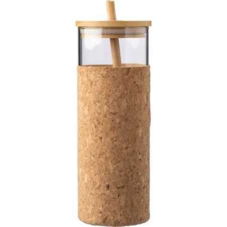 Gobelet Écologique en Verre et Bambou de 450 ml - Marlies Matières : PET recyclé Couleurs : bleu royal personnalisable avec votr