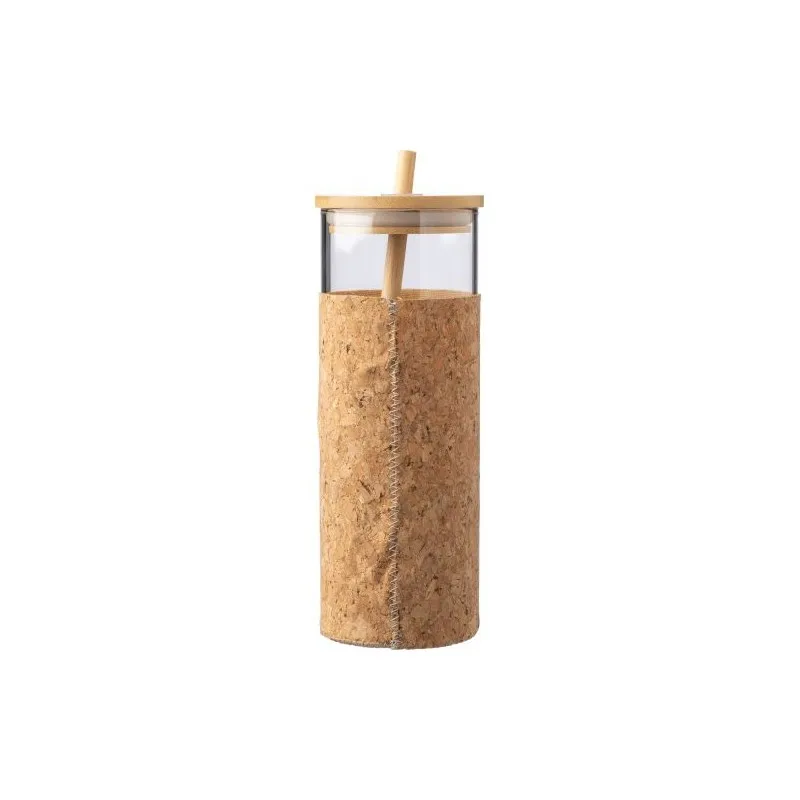 Gobelet Écologique en Verre et Bambou de 450 ml - Marlies Matières : PET recyclé Couleurs : bleu royal cadeau entreprise pas che