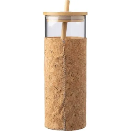 Gobelet Écologique en Verre et Bambou de 450 ml - Marlies Matières : PET recyclé Couleurs : bleu royal cadeau entreprise pas che