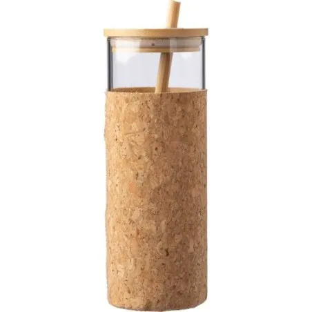 Gobelet Écologique en Verre et Bambou de 450 ml - Marlies Matières : PET recyclé Couleurs : bleu royal goodies publicitaire évén