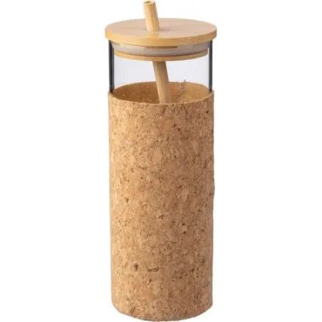 Gobelet Écologique en Verre et Bambou de 450 ml - Marlies Matières : PET recyclé Couleurs : bleu royal objet promotionnel éco-re