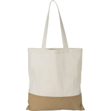 Sac shopping écologique en coton - Cadeau personnalisé Kyler Matières : PET recyclé Couleurs : vert foncé impression haute défin