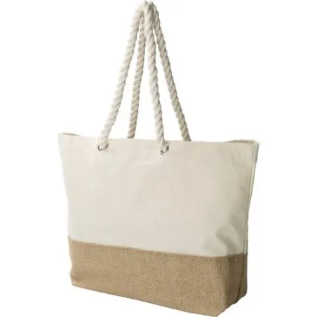 Sac shopping durable en coton canvas - Diego Matières : PET Couleurs : gris personnalisable avec votre logo