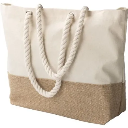 Sac shopping durable en coton canvas - Diego Matières : PET Couleurs : gris marquage laser ultra précis