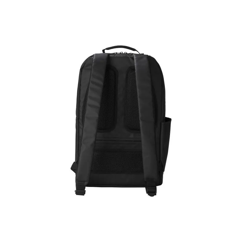 Sac à dos déperlant en polyester personnalisé Brecken Matières : acier inoxydable Couleurs : bleu marine cadeau entreprise pas c