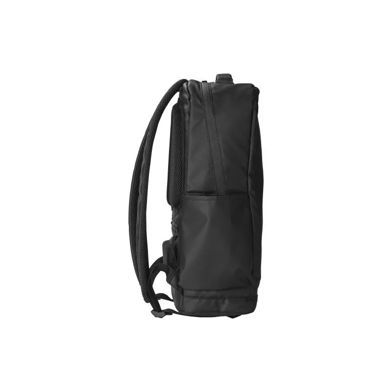 Sac à dos déperlant en polyester personnalisé Brecken Matières : acier inoxydable Couleurs : bleu marine impression haute défini