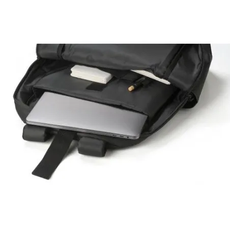 Sac à dos déperlant en polyester personnalisé Brecken Matières : acier inoxydable Couleurs : bleu marine cadeau collaborateur pr