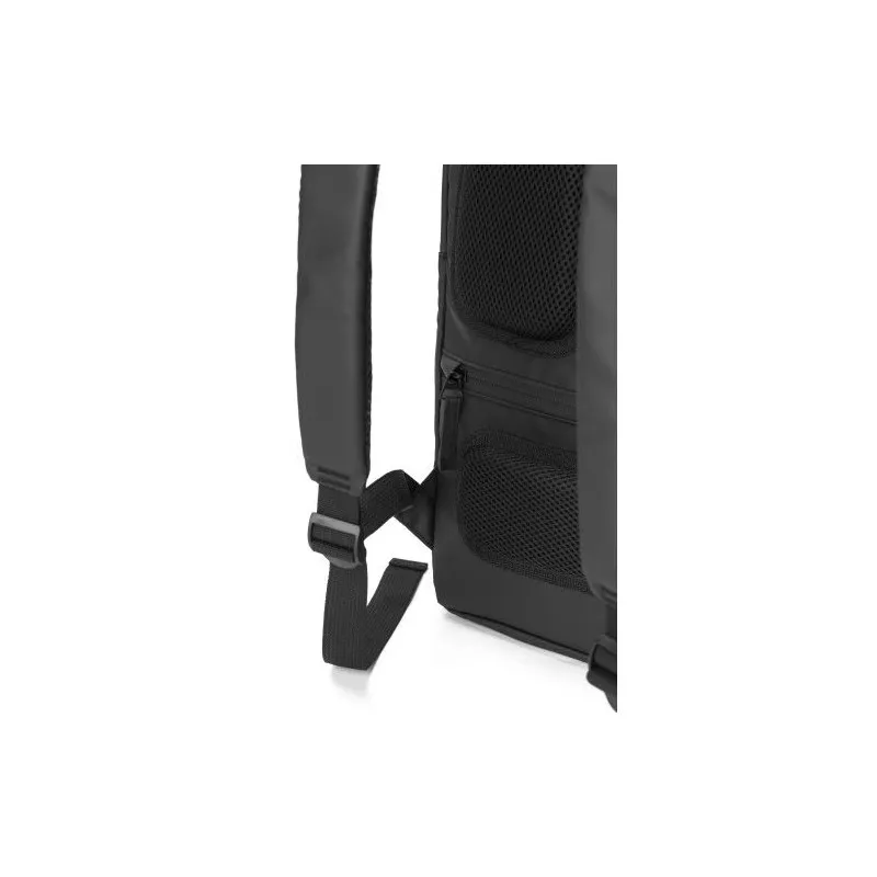 Sac à dos déperlant en polyester personnalisé Brecken Matières : acier inoxydable Couleurs : bleu marine accessoire événementiel