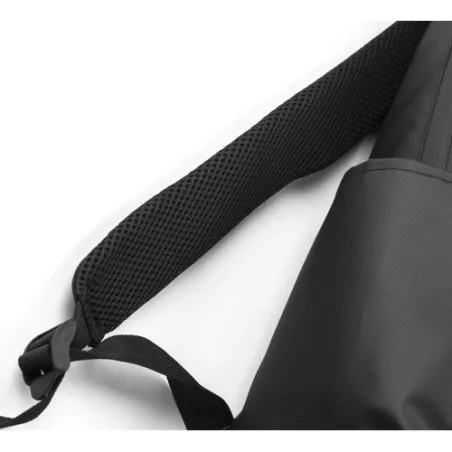 Sac à dos déperlant en polyester personnalisé Brecken Matières : acier inoxydable Couleurs : bleu marine impression logo haute q