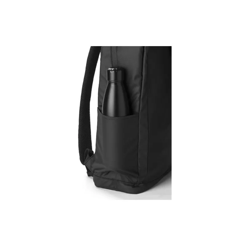 Sac à dos déperlant en polyester personnalisé Brecken Matières : acier inoxydable Couleurs : bleu marine cadeau client original