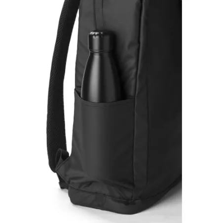 Sac à dos déperlant en polyester personnalisé Brecken Matières : acier inoxydable Couleurs : bleu marine cadeau client original