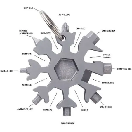 Outil multifonction personnalisé en acier inoxydable - Abel Matières : aluminium Couleurs : rouge marquage laser ultra précis