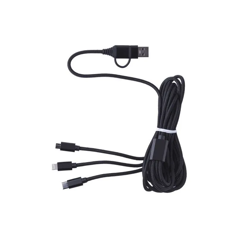 Câble de charge personnalisé en nylon pratique Sable pas cher Matières : papier Couleurs : blanc cadeau entreprise pas cher