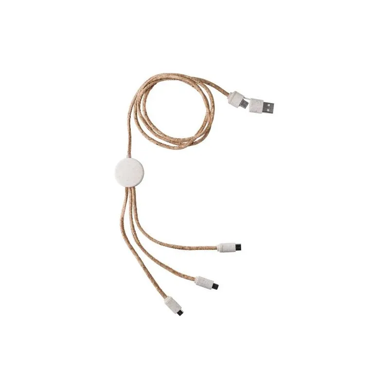 Câble écologique de charge en liège - Gemma Matières : PET Couleurs : noir impression haute définition