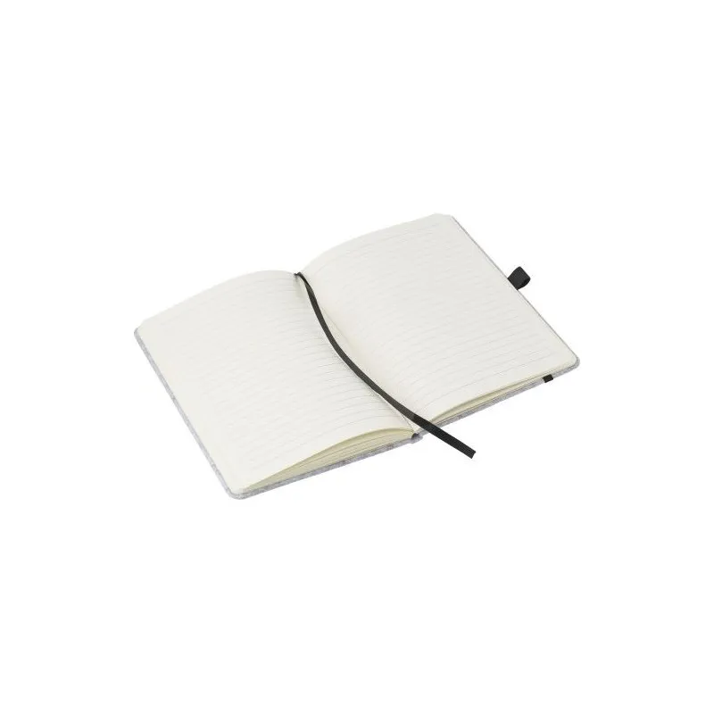 Carnet A5 personnalisé en feutre écologique rPET Harper Matières : PET Couleurs : noir objet promotionnel éco-responsable
