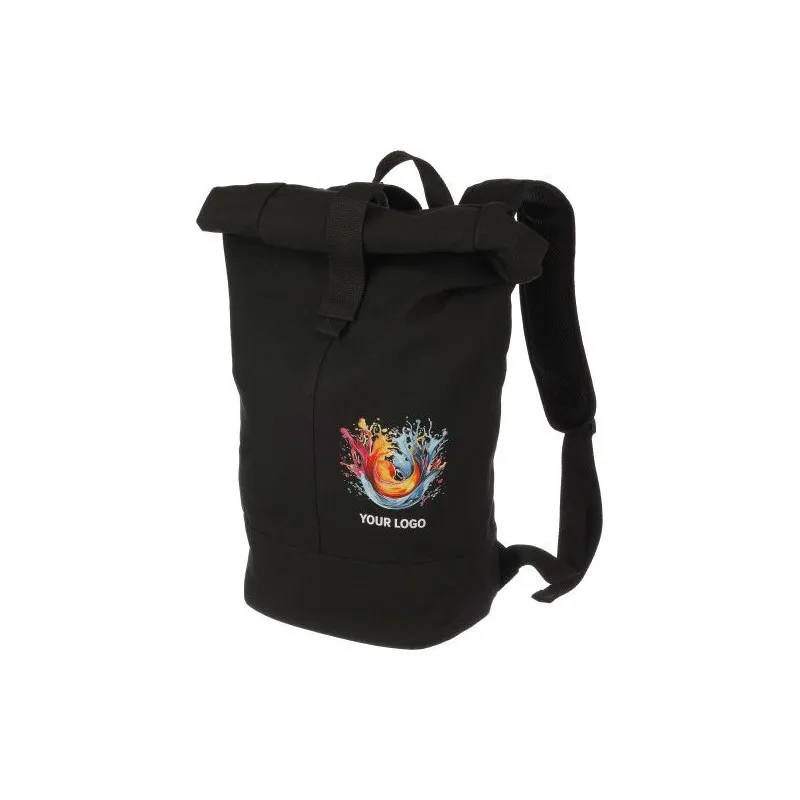 Sac à dos roll-top en polyester personnalisé pour vos loisirs Micah Matières : bois Couleurs : bois marquage laser ultra précis