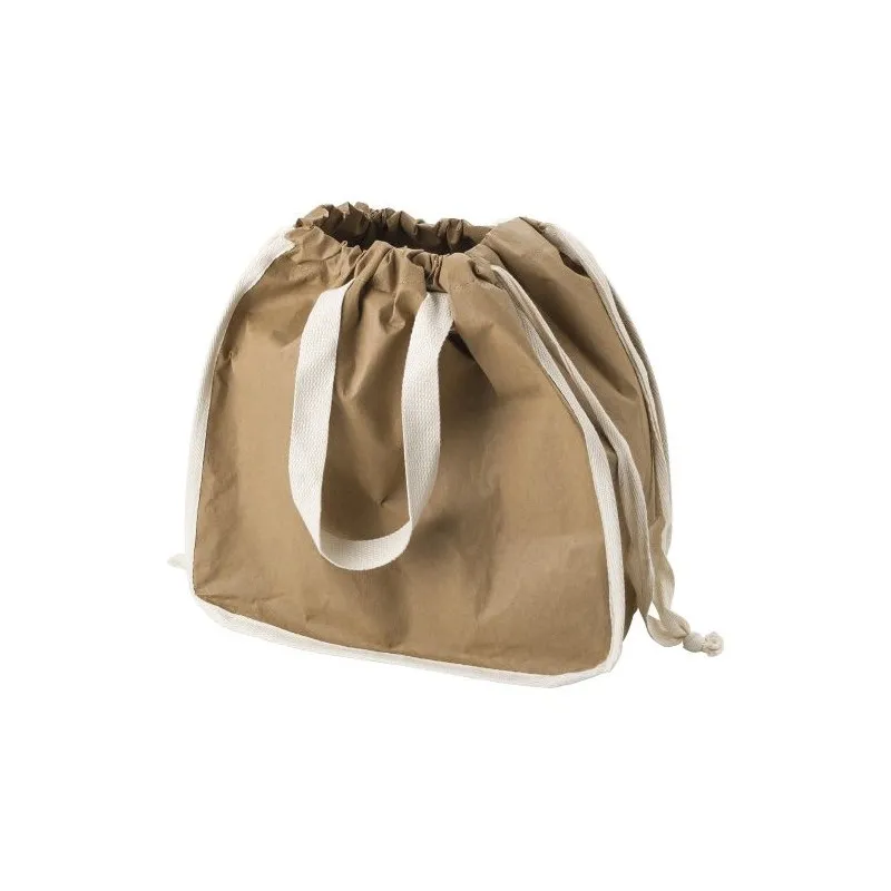 Sac shopping personnalisé en papier laminé écologique - Emery Matières : métal Couleurs : blanc cadeau entreprise pas cher