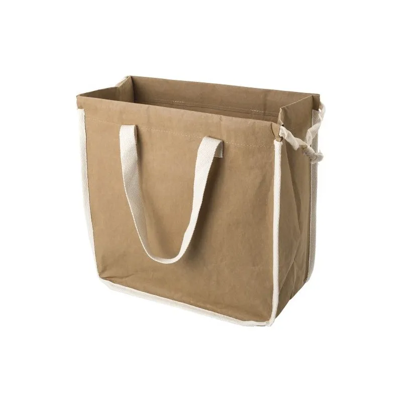 Sac shopping personnalisé en papier laminé écologique - Emery Matières : métal Couleurs : blanc goodies publicitaire événementie