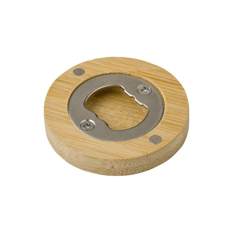 Décapsuleur magnétique écologique en bambou - Ace Matières : ABS Couleurs : blanc cadeau entreprise pas cher