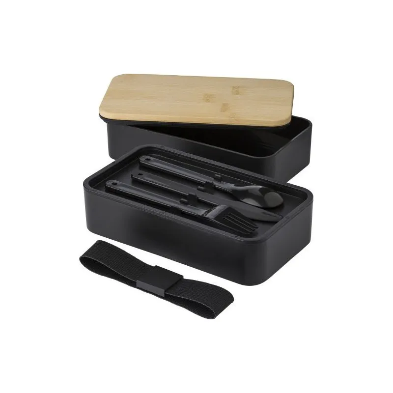 Lunch box écologique à double compartiment en PP - Maxton Matières : ABS Couleurs : blanc cadeau entreprise pas cher