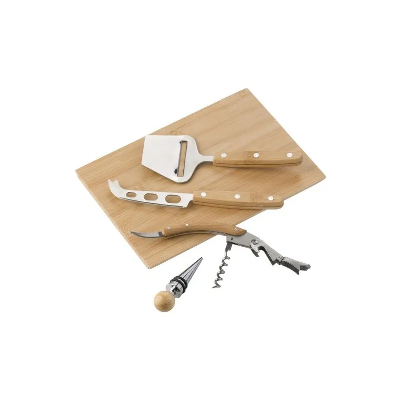 Service à fromage et vin personnalisé en bambou - Patrick Matières : Polycarbonate (PC) Couleurs : bleu royal cadeau entreprise 