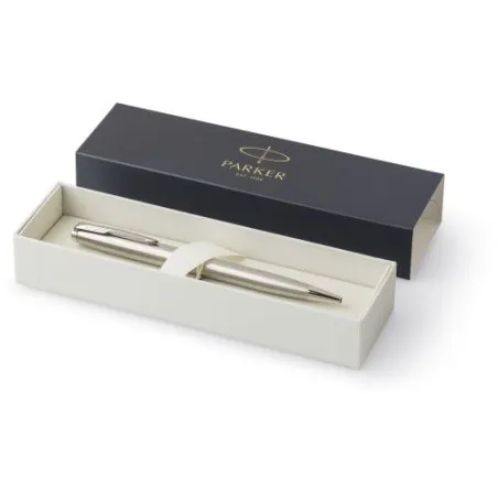 Stylo bille en acier inoxydable luxe Sonnet Matières : grès Couleurs : blanc personnalisable avec votre logo