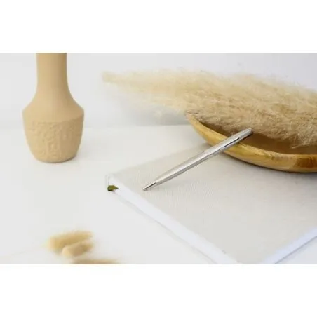 Stylo bille en acier inoxydable luxe Sonnet Matières : grès Couleurs : blanc livraison express 24h 48h