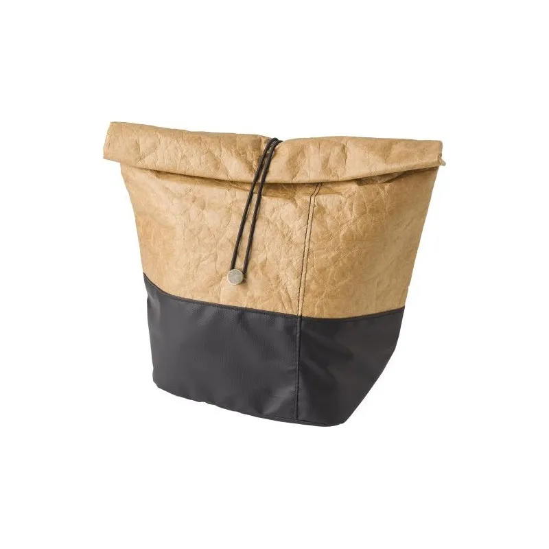 Sac isotherme écologique en non-tissé et polyester 600D Kerry Matières : grès Couleurs : blanc marquage laser ultra précis