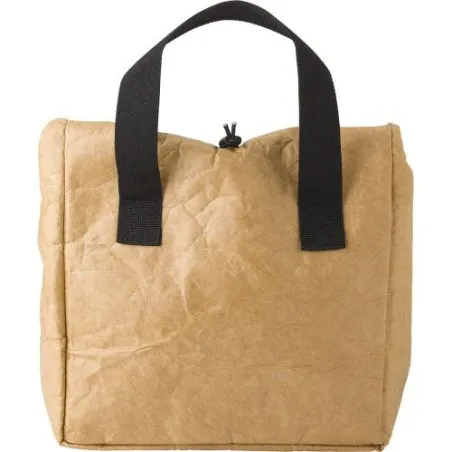 Sac isotherme personnalisé en non-tissé et polyester pour événements Carmina Matières : grès Couleurs : bleu personnalisable ave
