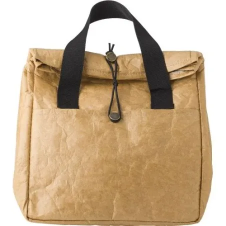 Sac isotherme personnalisé en non-tissé et polyester pour événements Carmina Matières : grès Couleurs : bleu cadeau entreprise p