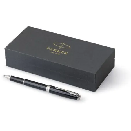 Stylo de Luxe Personnalisé Roller Parker Sonnet pas cher Matières : grès Couleurs : noir goodies publicitaire événementiel